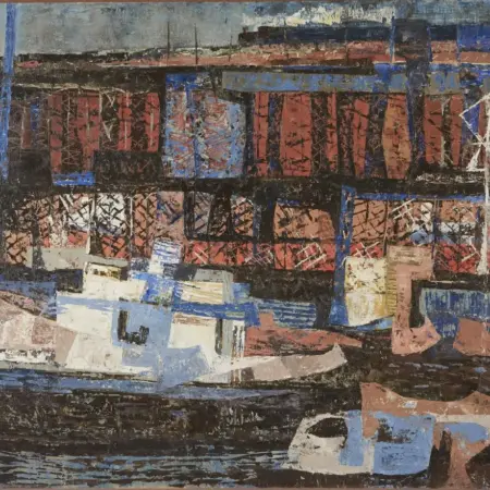 Elof Wedin Abstract Painting Ore Docks