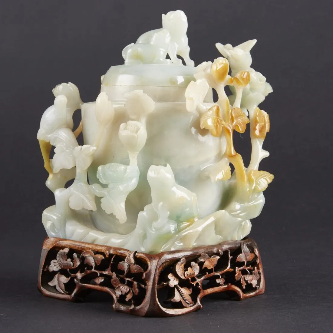 Carved Jade Covered Vase