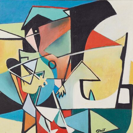 Walter Quirt Abstract Oil and Casein on Canvas