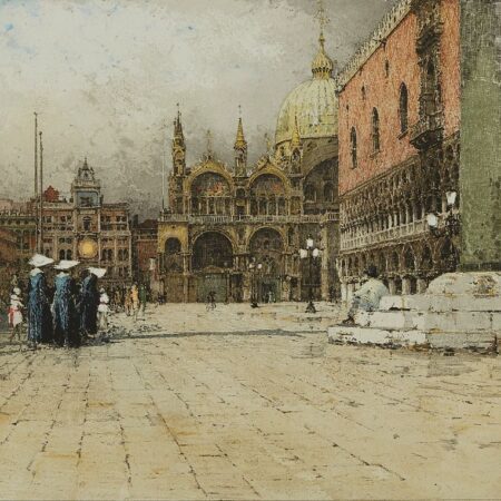 Luigi Kasimir Piazza San Marco Venice Etching