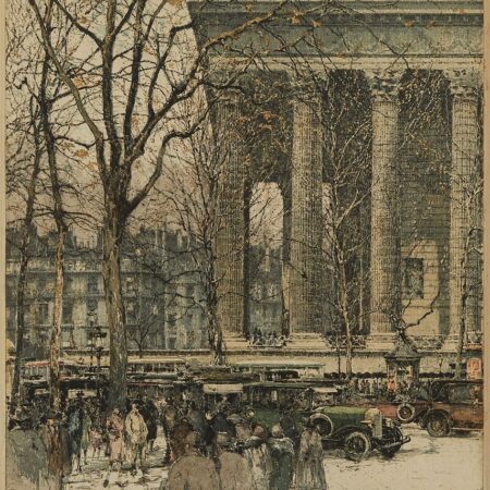 Luigi Kasimir "Paris Boul de la Madeleine" Etching