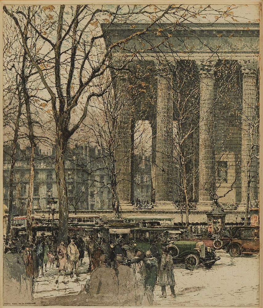 Luigi Kasimir "Paris Boul de la Madeleine" Etching