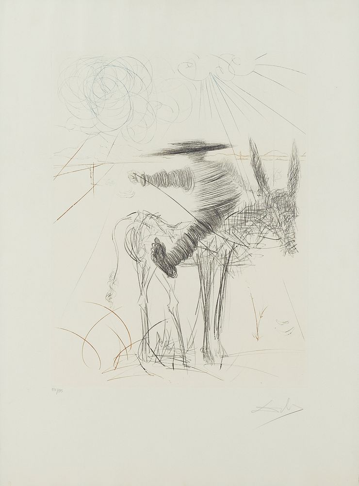 Salvador Dali "Sancho Panza" Drypoint