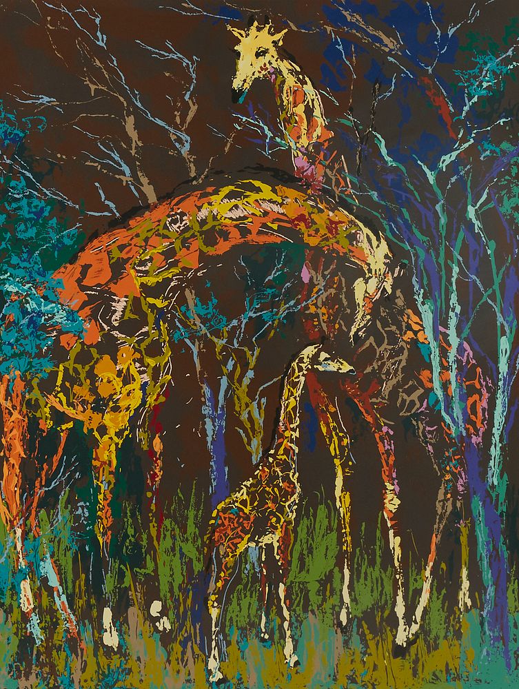 Leroy Neiman Giraffe Family Serigraph