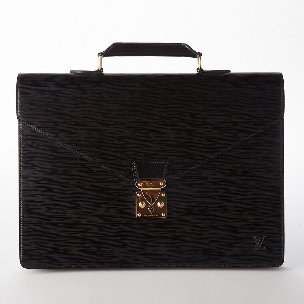 Louis Vuitton Black Epi Leather Serviet Conseiller Briefcase