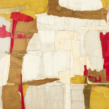 Ida Ozonoff "Untitled (Aerial Landscape)" Oil Collage on Masonite