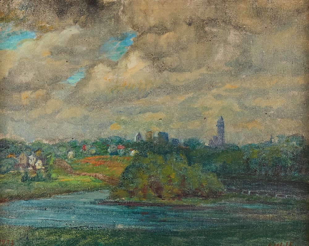 Ada Wolfe "Glenwood Park, Minneapolis" Oil on Board