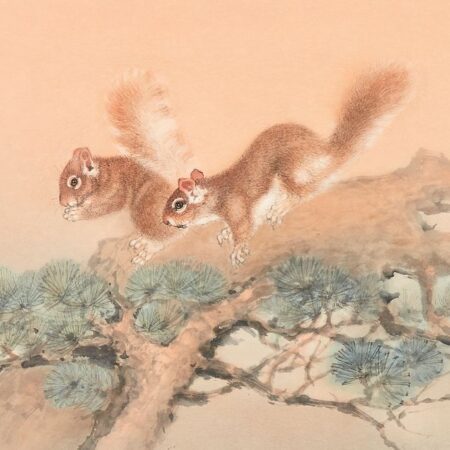 Cheng Khee Chee "Squirrels" Watercolor