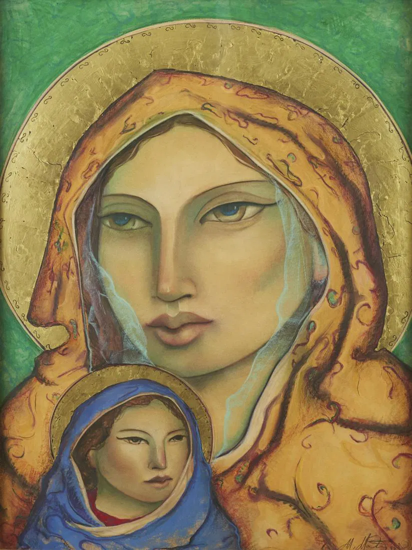 Miguel Martinez "Madre de Dios" Oil Pastel