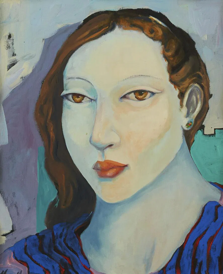 Miguel Martinez Portrait of a Woman Oil on Canvas