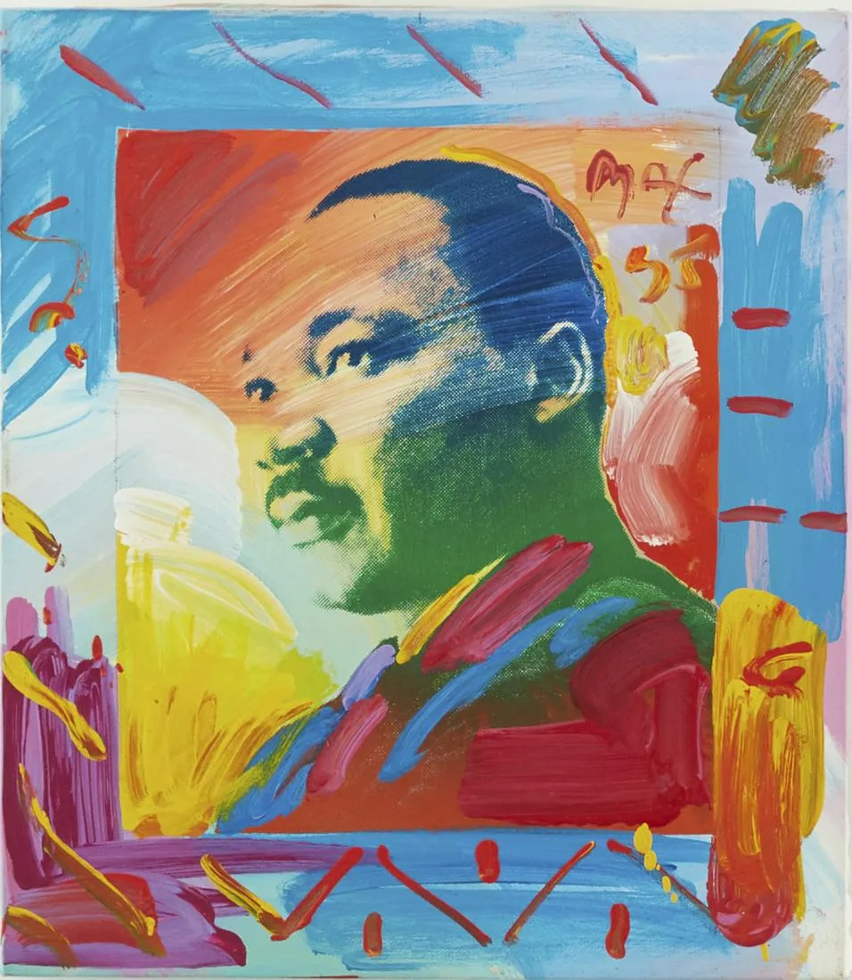 Peter Max Martin Luther King Jr. Acrylic on Canvas