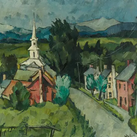 Early Elof Wedin "Church" Oil on Canvas