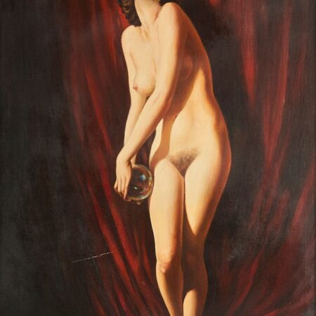 Charles Rubino Female Nude Oil on Board