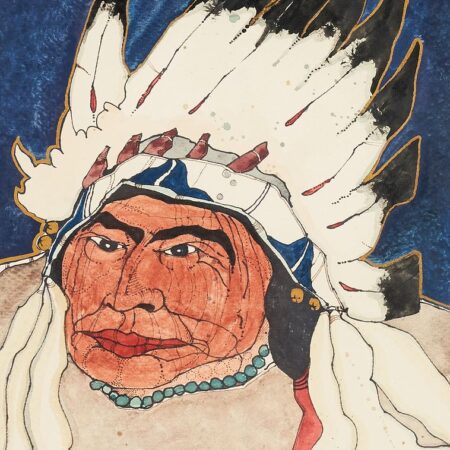 Kevin Red Star Native American Portrait Mixed Media