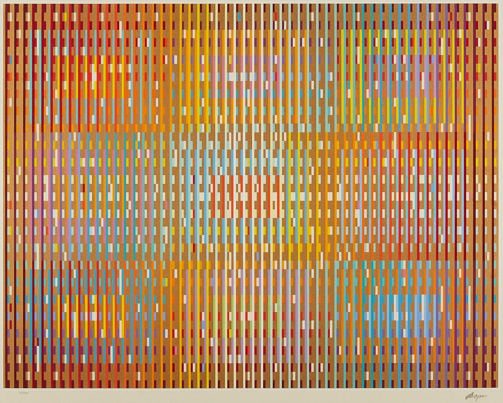 Yaacov Agam Geometric Gold Silkscreen