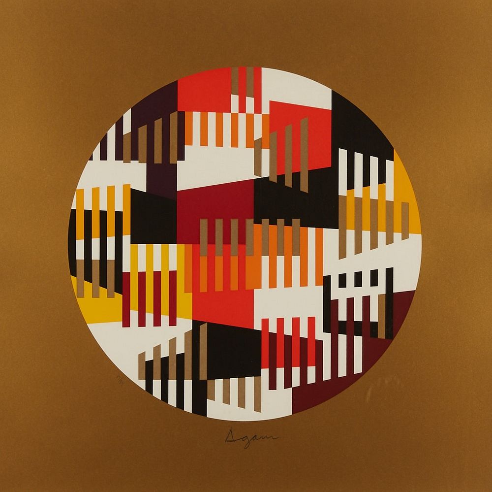 Yaacov Agam Circle with Gold Background Silkscreen