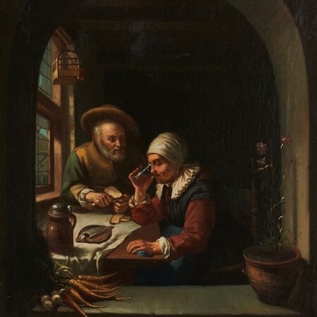 Manner of Gerrit Dou Dutch Old Master Oil on Canvas