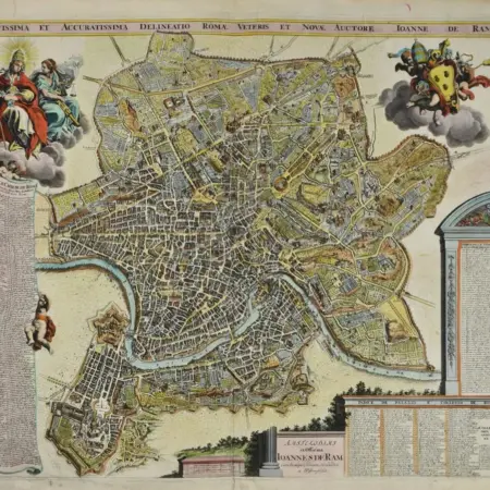 Joannes de Ram Map of Rome 1696