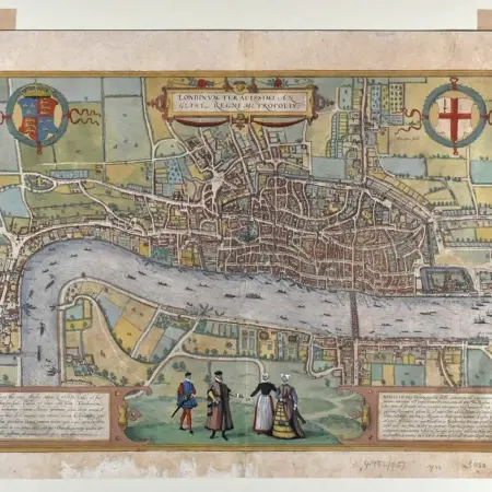 Braun and Hogenberg Map of London 1572