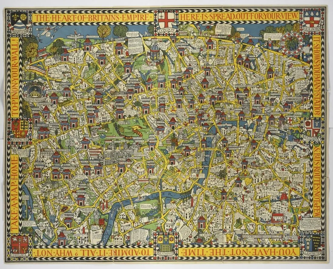 The Wonderground Map of London Town 1915 MacDonald Gill