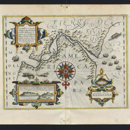 Mercator Hondius Map of the Straits of Magellan ca. 1611