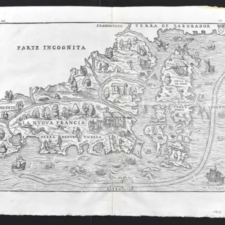 Rasmusio and Gastaldi Map of Eastern Seaboard 1606