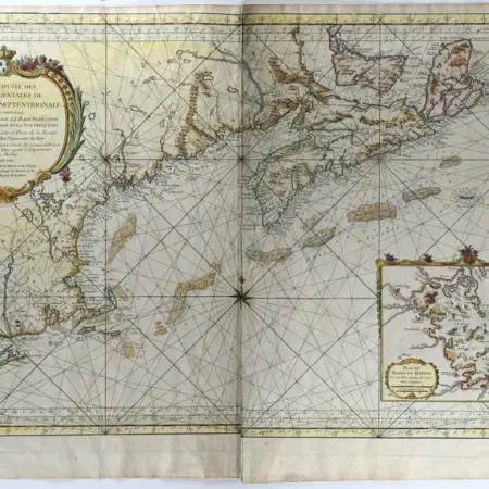 Engraved Map of the East Coast of America