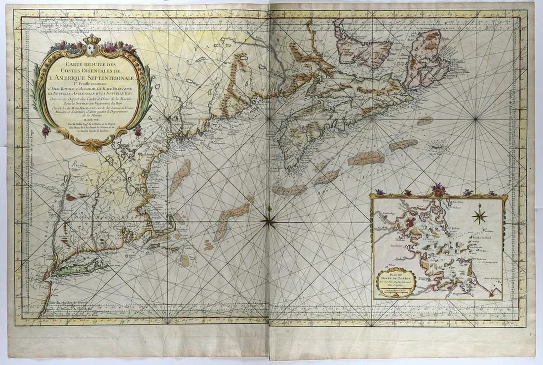 Engraved Map of the East Coast of America