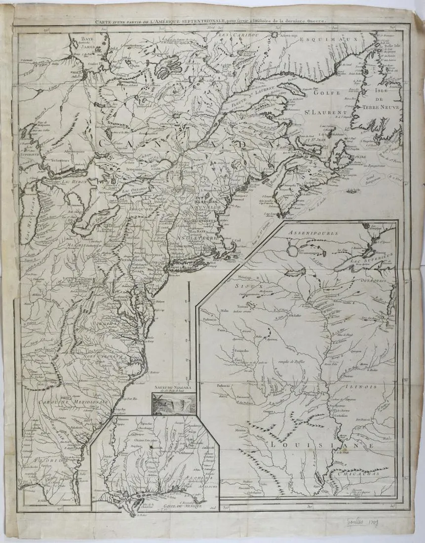 Le Rouge Map of Theatre de la Guerre en Amerique 1777