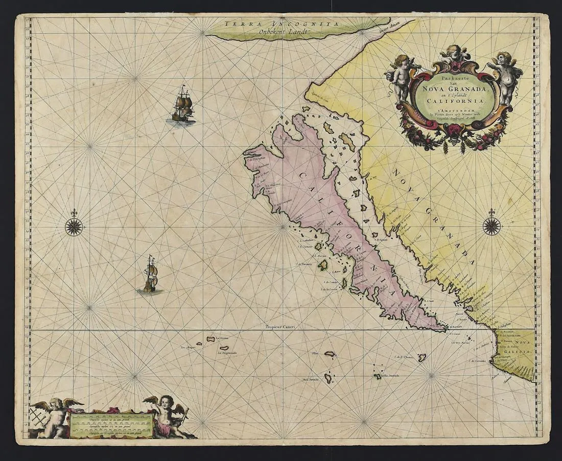 Pieter Goos Map of California as an Island 1666