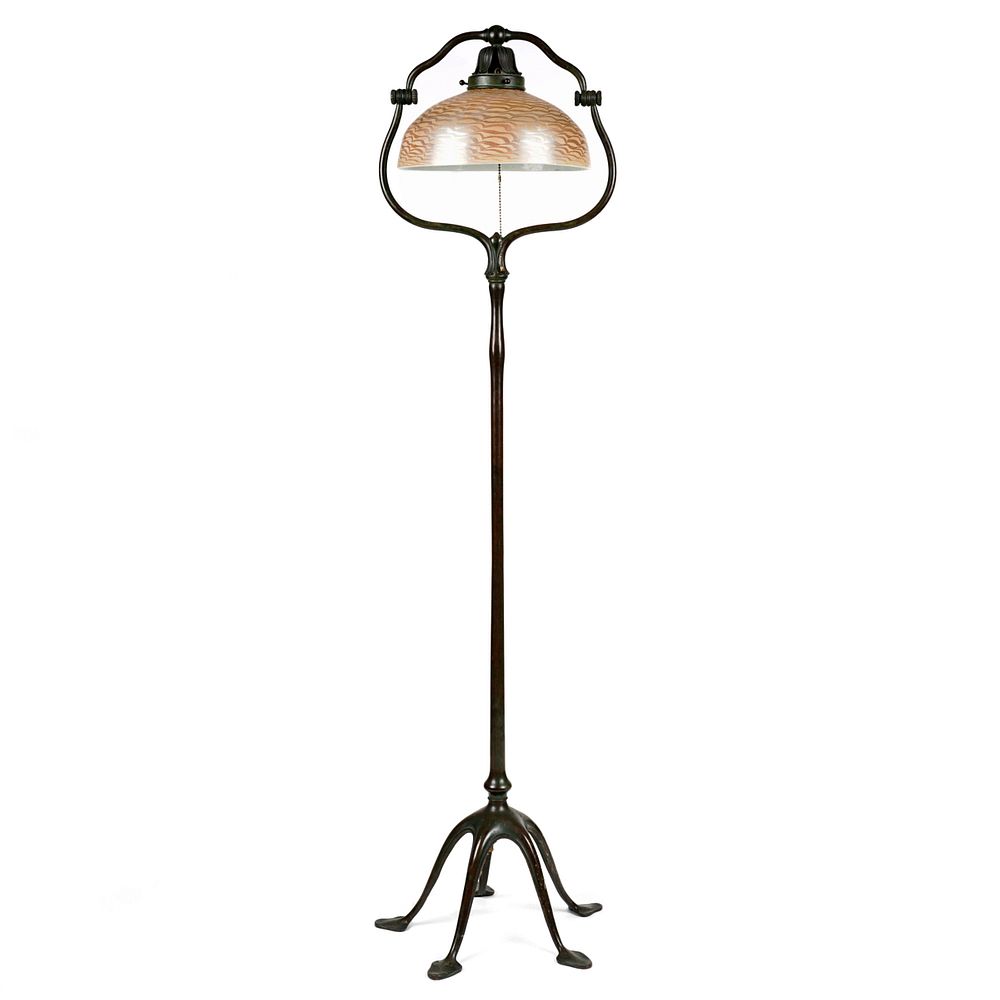 Tiffany Five Footed Bronze Floor Lamp w/ Tiffany Shade