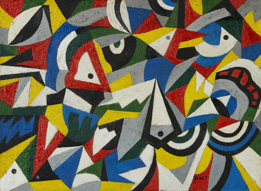 Walter Quirt Abstract Painting Oil on Board