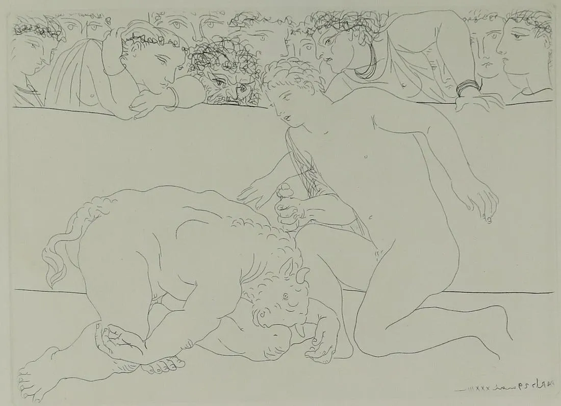 Picasso "Dans l'Arene" Etching from "Suite Vollard"