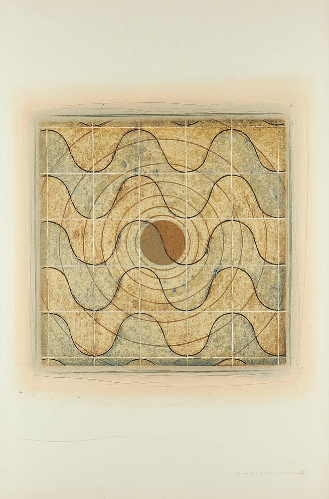 Kwang Jean Park Waves Woodcut and Drawing