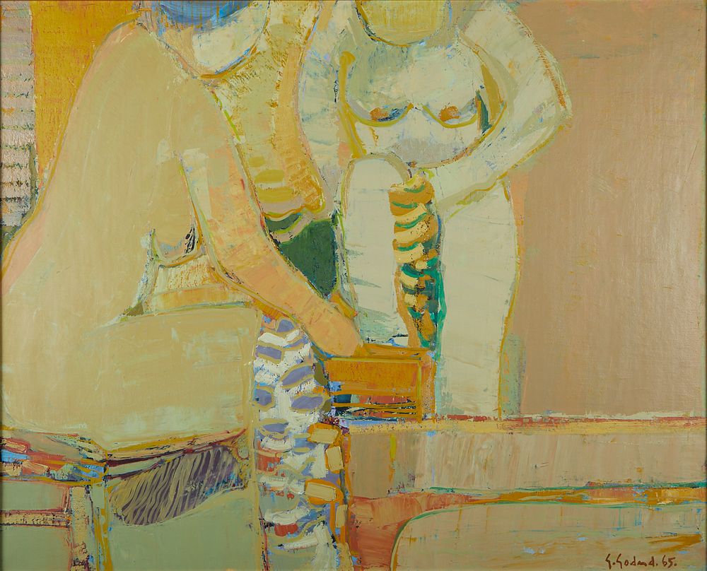 Gabriel Godard "Femmes a la Toilette" Oil on Canvas