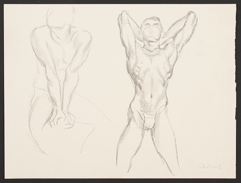 Paul Cadmus Two Male Nude Figures Graphite on Paper