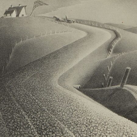 Grant Wood "March" Lithograph