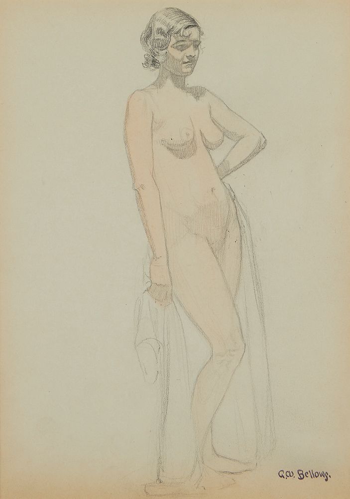 George Bellows Standing Female Nude Drawing