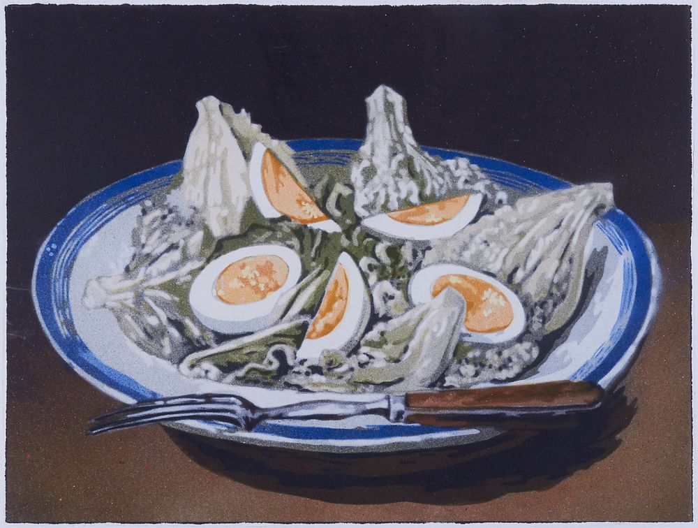 John Clem Clarke "Egg Salad" Airbrush on Canvas 1970