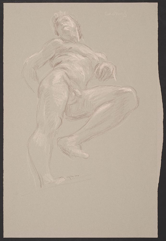 Paul Cadmus Male Nude Crayon on Paper