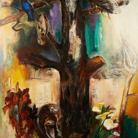 Chihung Yang "The Enigma of the Tree" Mixed Media Painting