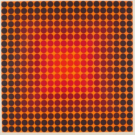 Victor Vasarely Serigraph Pokol 1968