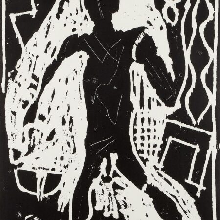 A.R. Penck "Die Arbeit Geht Weiter (This Work Continues On)" Woodcut