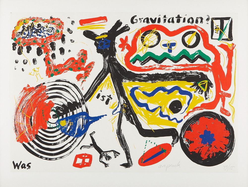 A.R. Penck "What is Gravity?" Silkscreen