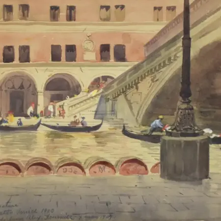 Alexis Fournier "Under the Rialto Venice" Watercolor
