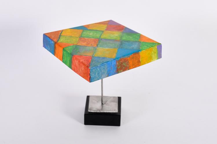 George Rickey (1907-2002), "Small Square Horizontal with Paint," Painted Steel Sculpture, 1998