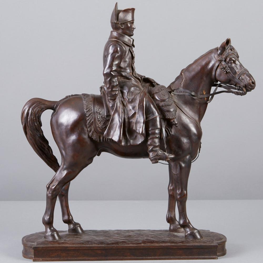 Alexandre Vibert Napoleon on Horseback Bronze Sculpture