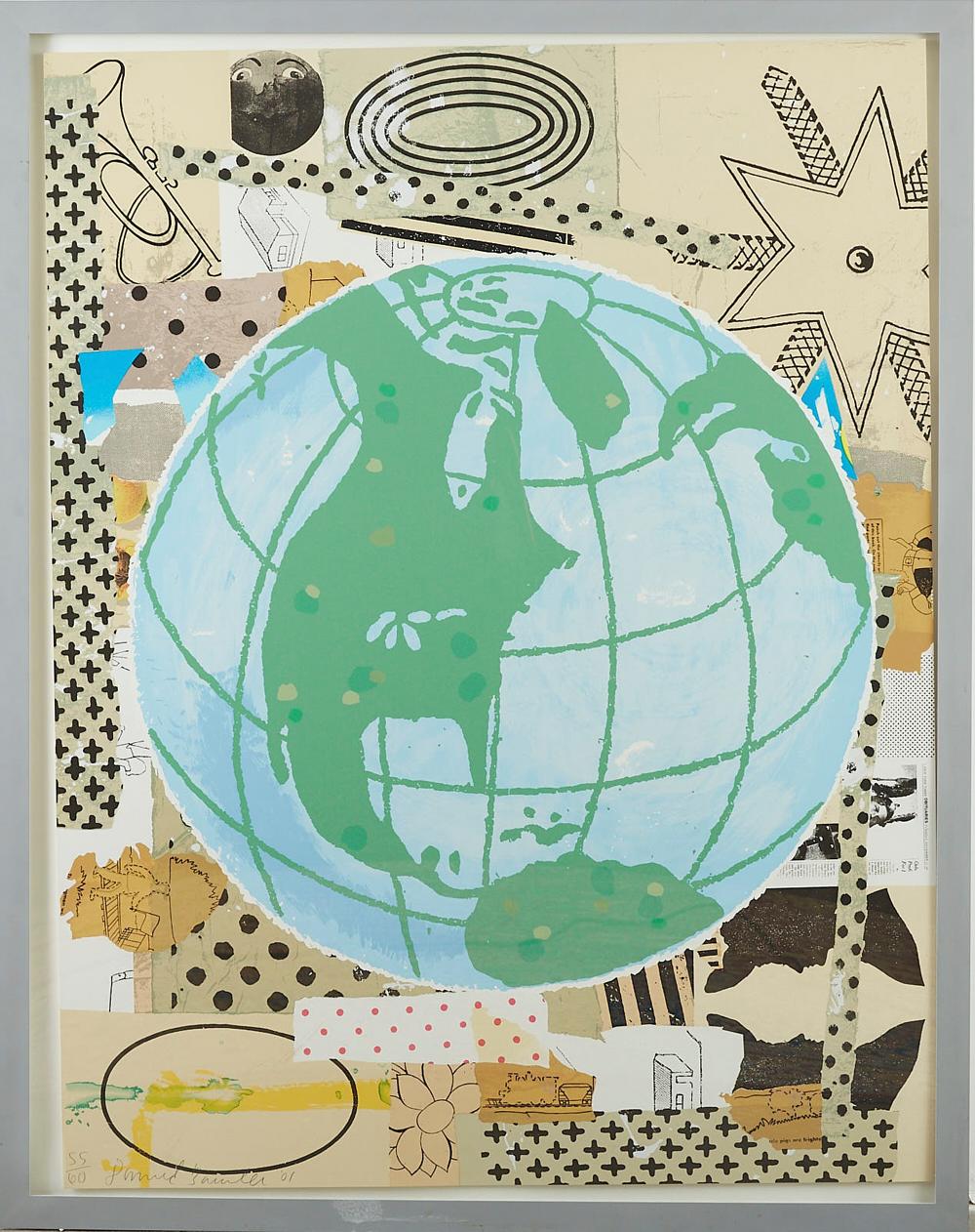 Donald Baechler "Globe" Screenprint