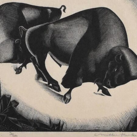 Agnes Miller Parker "Bison" Wood Engraving