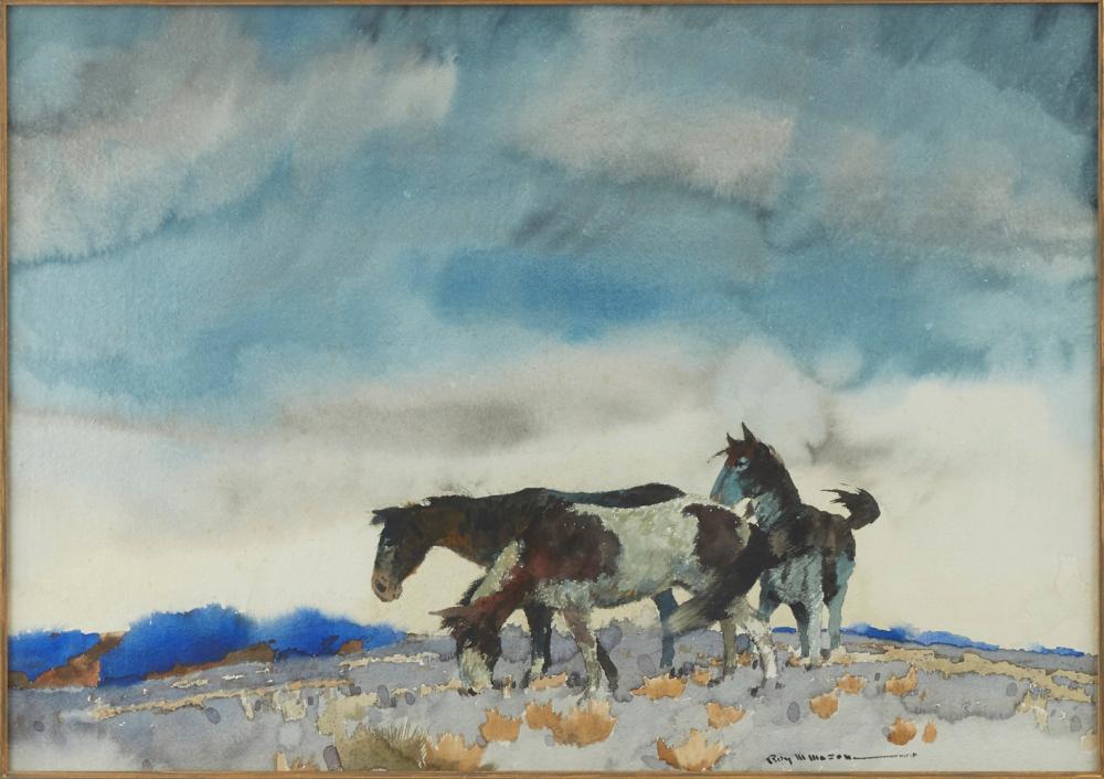 Roy M. Mason Horses Watercolor